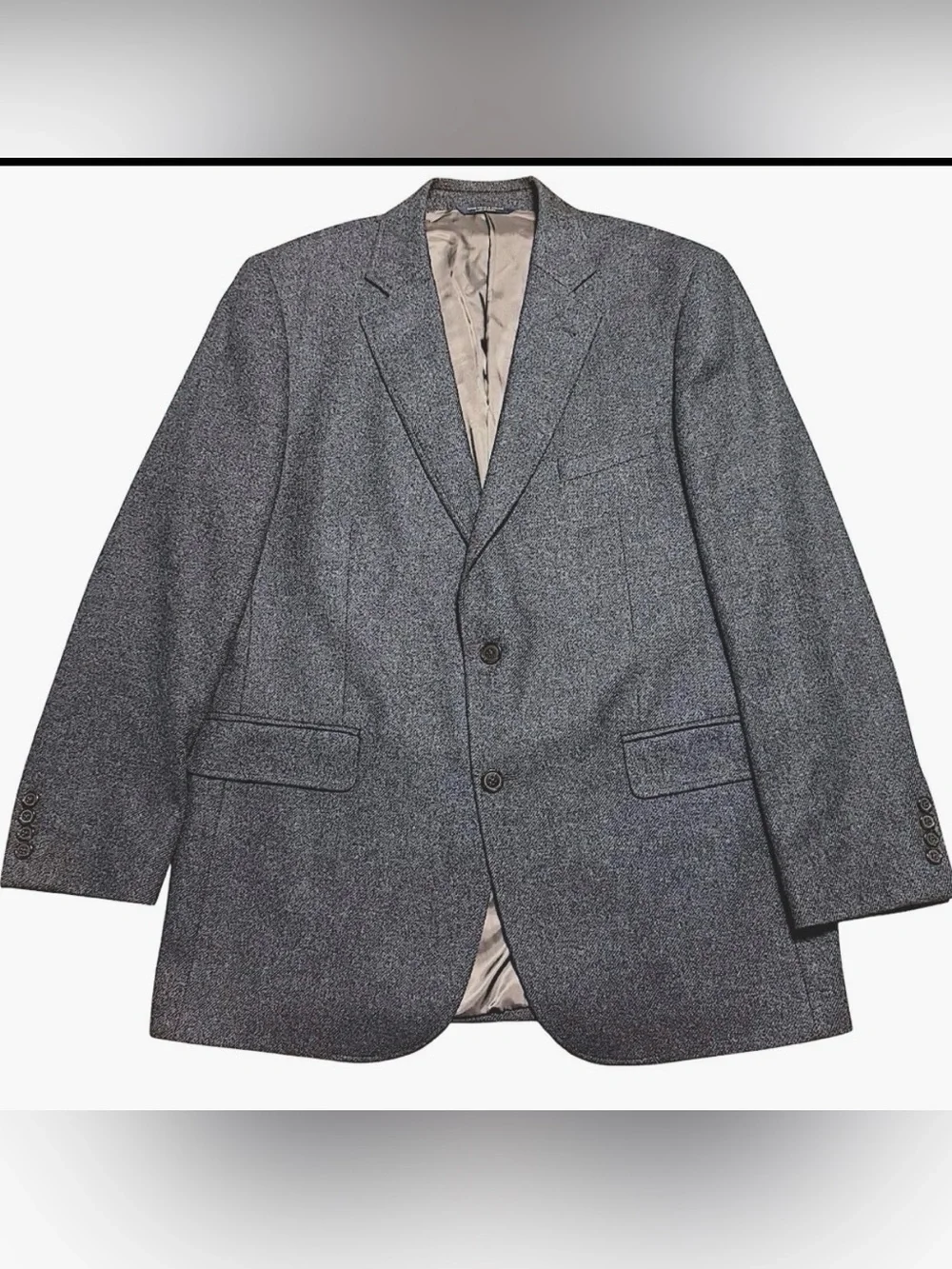 Brooks Brothers 1818 Madison Yorkshire Tweed Grey Cashmere Wool Sports Coat 43L